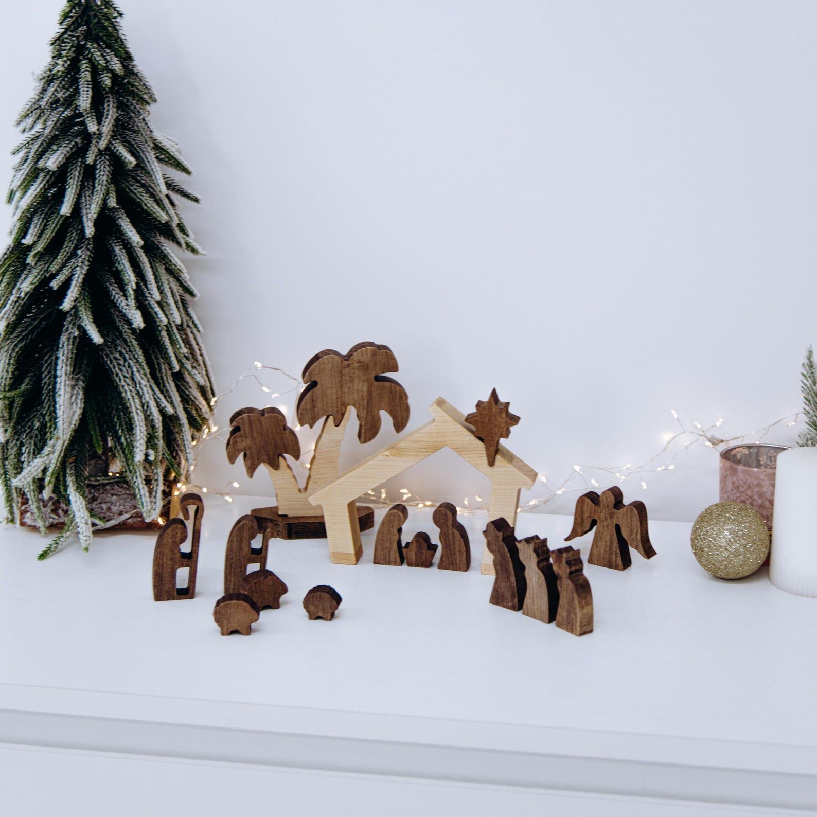 Handmade Wooden Nativity Set – Pre-Christmas Sale! Rustic Christmas Story Decor