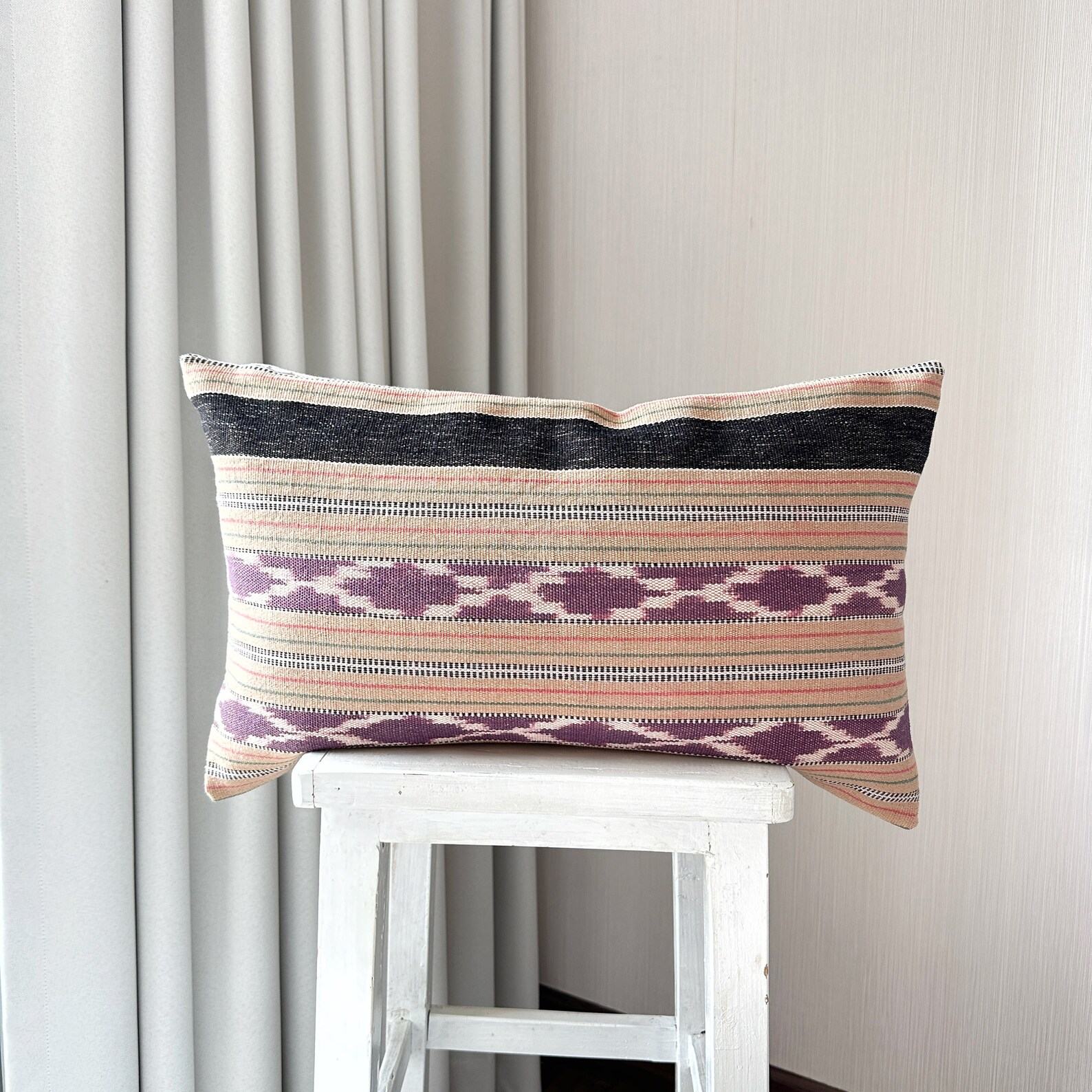 Handwoven Cotton Pillow Cover Ethnic Kariang Tribe Decor for Modern Boho Chic Interiors