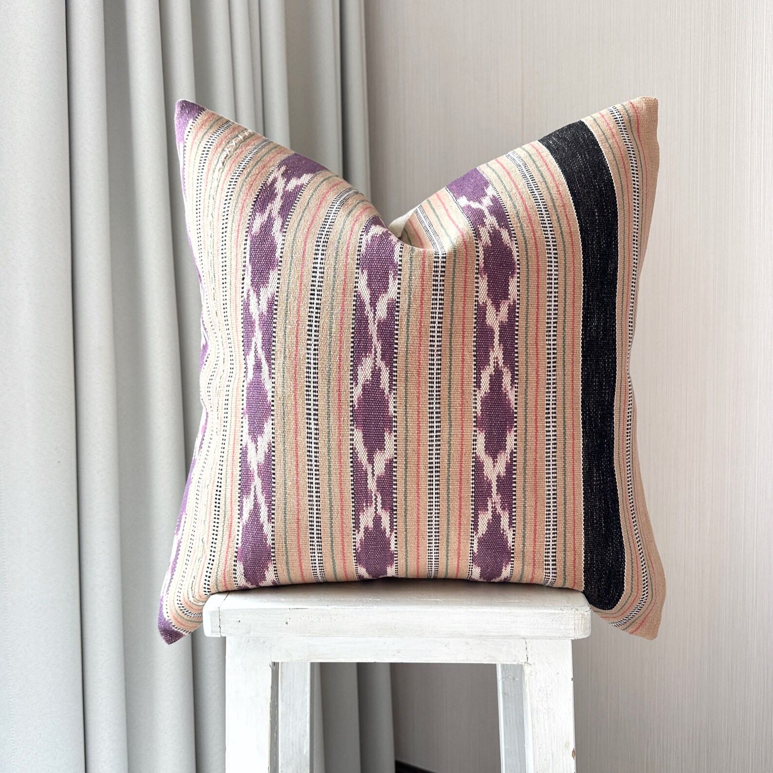 Handwoven Cotton Pillow Cover Ethnic Kariang Tribe Decor for Modern Boho Chic Interiors