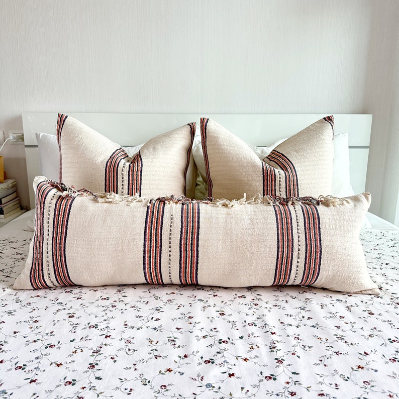 Handwoven Cotton Pillow Cover Natural Dye Textiles for Modern and Bohemian Decor