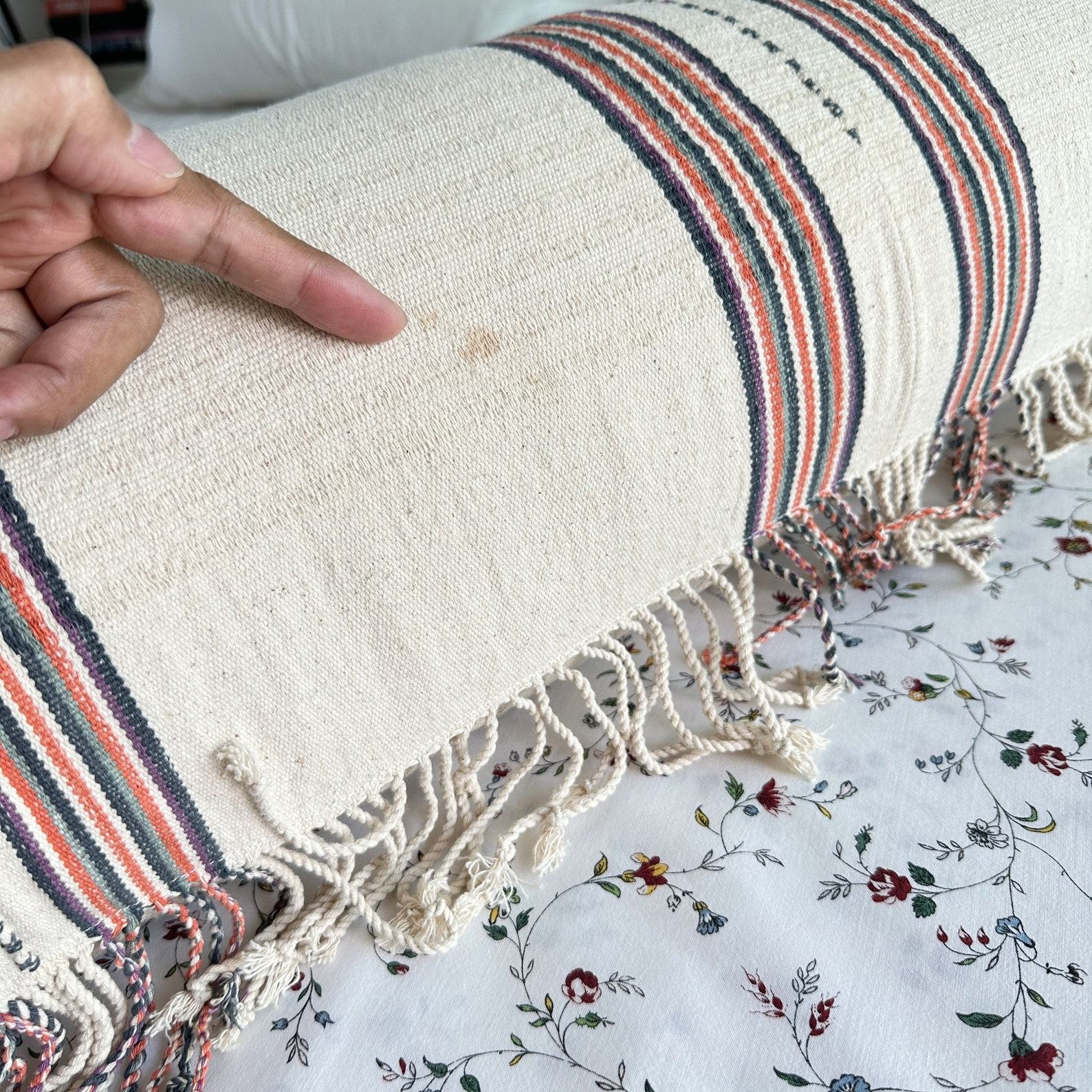 Handwoven Cotton Pillow Cover Natural Dye Textiles for Modern and Bohemian Decor