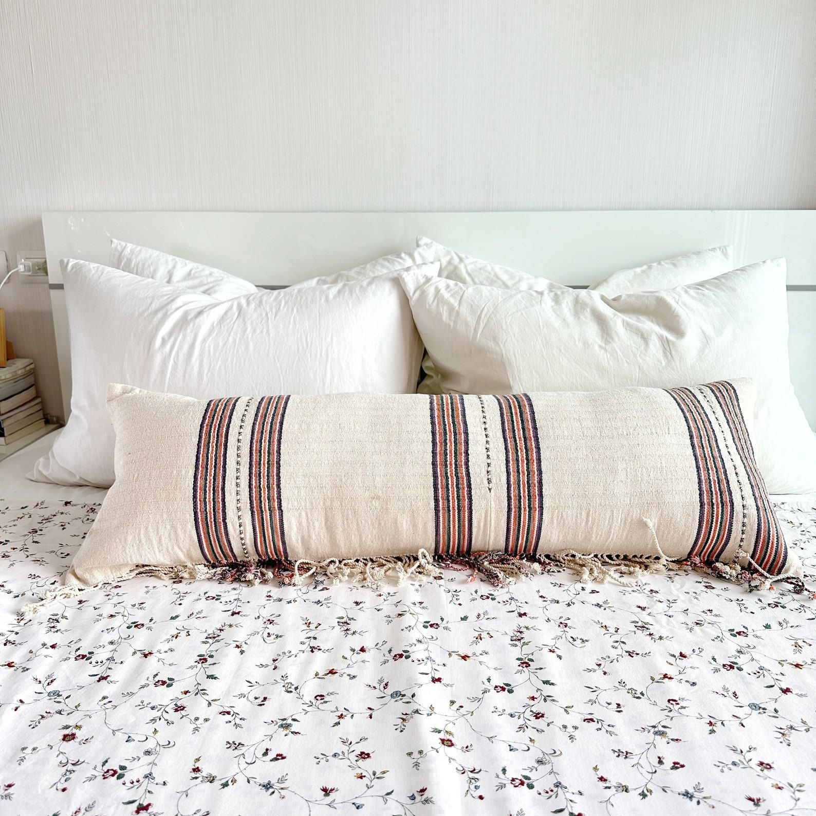 Handwoven Cotton Pillow Cover Natural Dye Textiles for Modern and Bohemian Decor