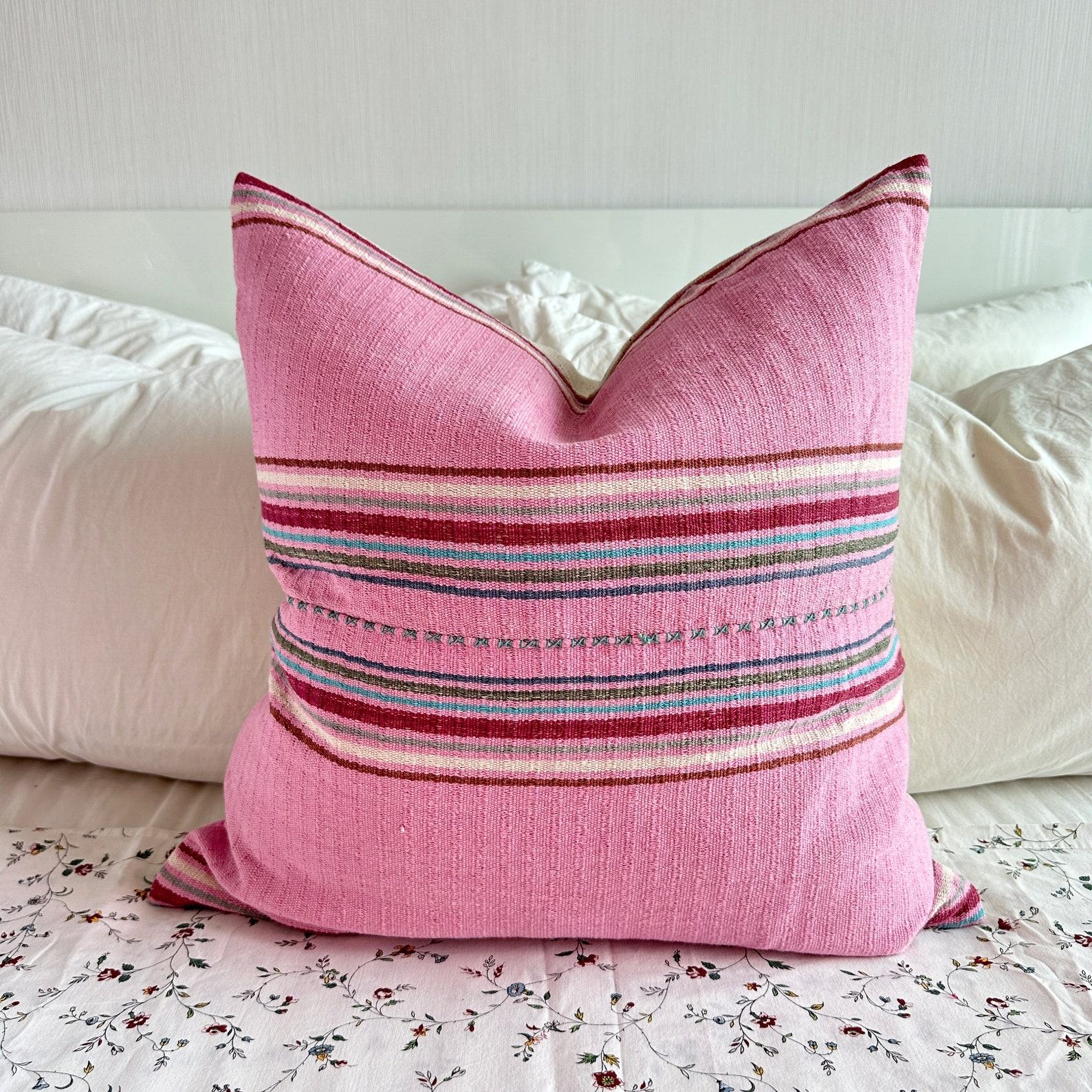 Handwoven Haven 20″ Square Cotton Pillow Cover for Modern Bohemian Charm