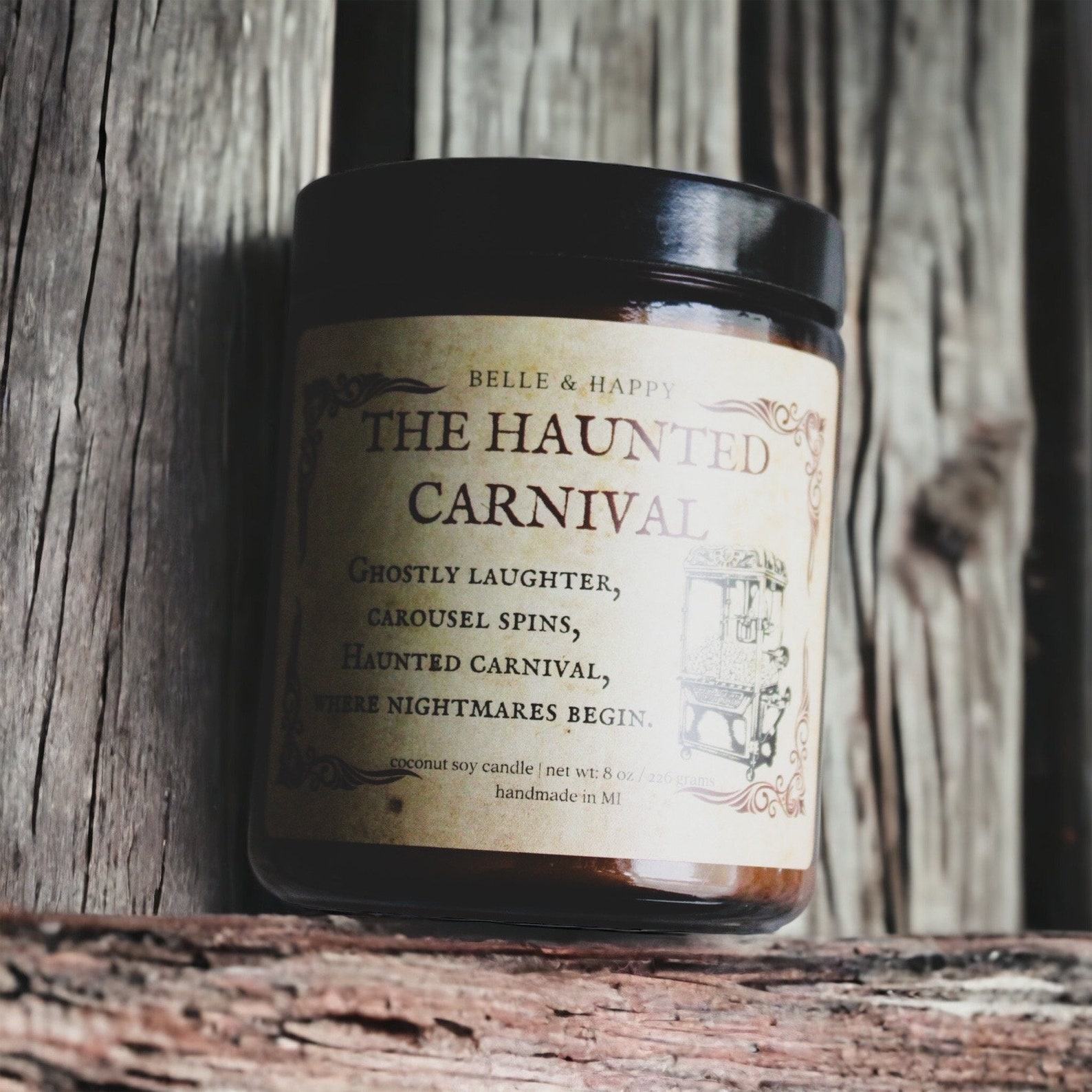 Haunted Carnival Caramel Popcorn Candle A Literary Treat for Halloween and Fall