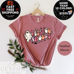 Hauntingly Chic “Let’s Go Ghouls” Vintage Halloween T-shirt for Spooky Season