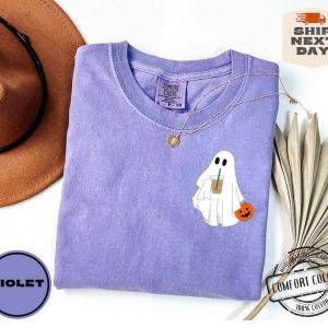 Hauntingly Cute Comfort Colors Ghost Coffee Shirt for Spooky Coffee Lovers
