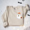 Hauntingly Cute Little Ghost Ice Coffee Sweatshirt for Spooky Season