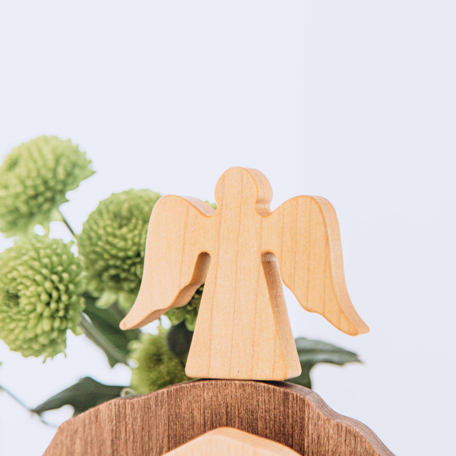 He Is Risen Wooden Easter Nativity Scene – Modern Christian Spring Home Decor