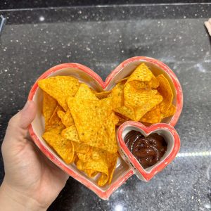 Heart-Shaped Chip and Dip Bowl The Perfect Treat for Romantic Evenings