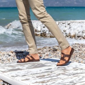 Helios Handmade Greek Leather Sandals for Men | Summer Vacation Essential