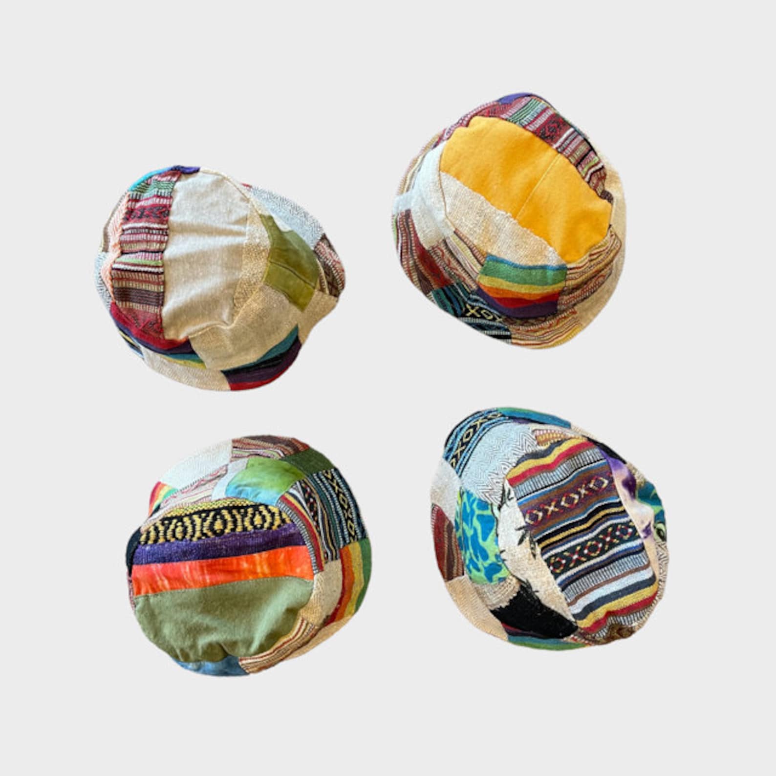 Hemp Patchwork Bucket Hat Eco-Friendly, Handmade Sun Protection for Beach and Beyond