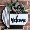 Herringbone Welcome Door Hanger Greet Guests with Rustic Charm