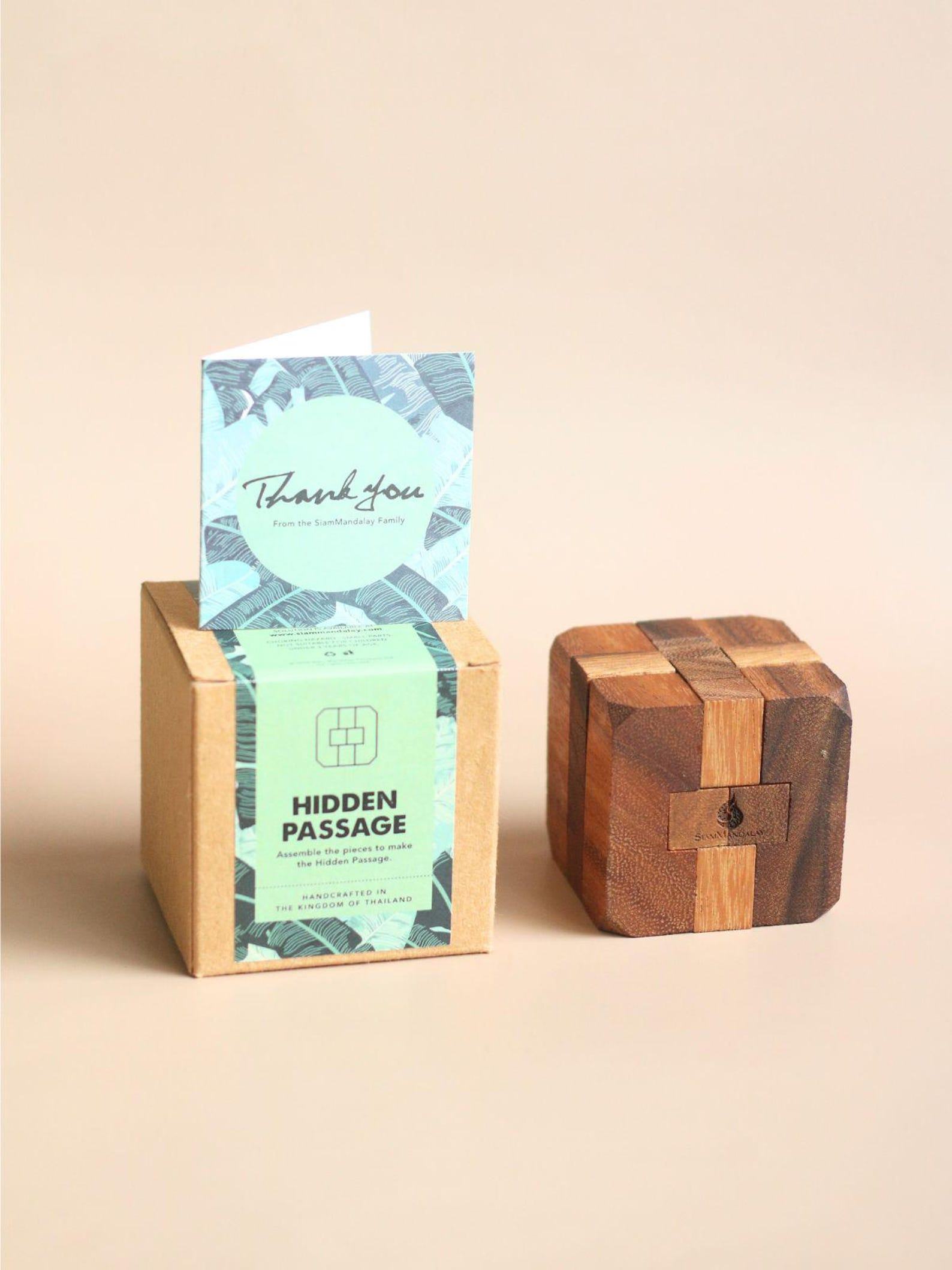 Hidden Passage Intricate Wooden Cube Puzzle for Adults – Handmade 3D Brain Teaser - Image 5