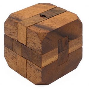 Hidden Passage Intricate Wooden Cube Puzzle for Adults – Handmade 3D Brain Teaser