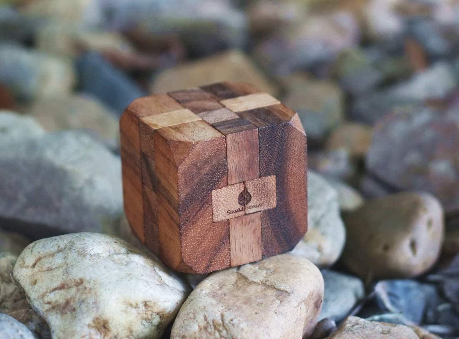 Hidden Passage Intricate Wooden Cube Puzzle for Adults – Handmade 3D Brain Teaser - Image 4
