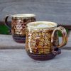 Honeycomb Haven Handmade Pottery Cup with Honey Glaze