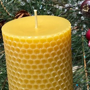 Honeycomb Haven Pure Beeswax Pillar Candle from the Heart of the Hive