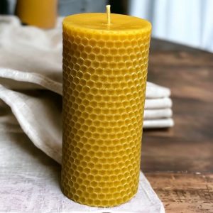 Honeycomb Haven Pure Beeswax Pillar Candle from the Heart of the Hive