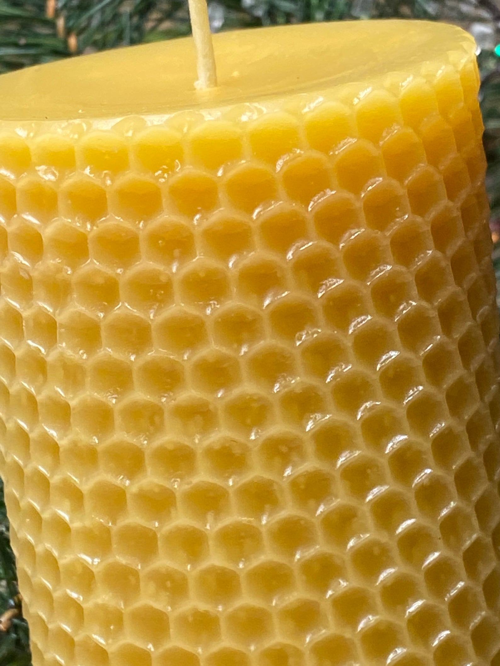 Honeycomb Haven Pure Beeswax Pillar Candle from the Heart of the Hive - Image 3