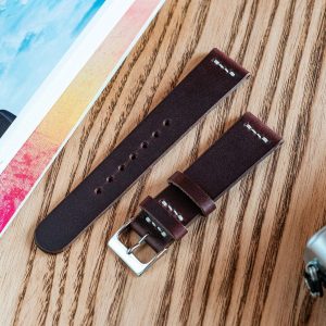 Horween Chromexcel Ox Blood Burgundy Leather Watch Strap Elevate Your Timepiece with Timeless Style