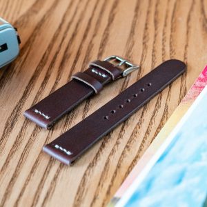 Horween Chromexcel Ox Blood Burgundy Leather Watch Strap Elevate Your Timepiece with Timeless Style