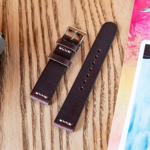 Horween Chromexcel Ox Blood Burgundy Leather Watch Strap Elevate Your Timepiece with Timeless Style