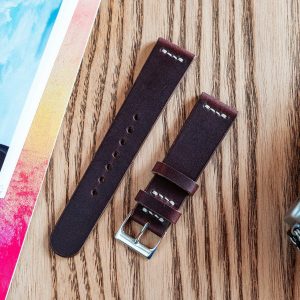 Horween Chromexcel Ox Blood Burgundy Leather Watch Strap Elevate Your Timepiece with Timeless Style