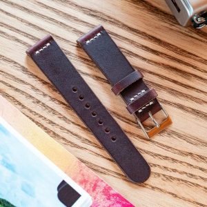 Horween Chromexcel Ox Blood Burgundy Leather Watch Strap Elevate Your Timepiece with Timeless Style