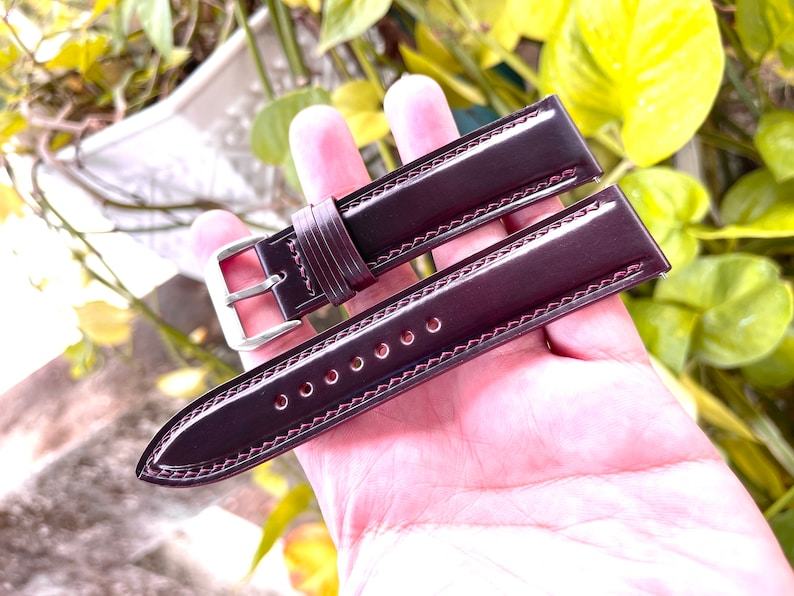 Horween Shell Cordovan Leather Watch Strap Elevate Your Timepiece with Unparalleled Craftsmanship