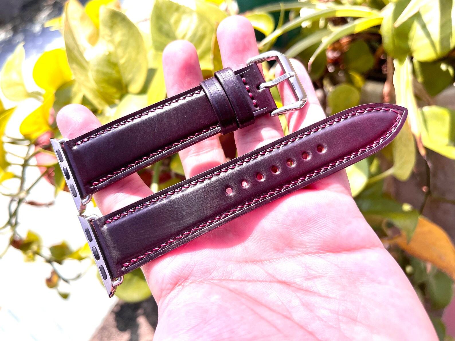 Horween Shell Cordovan Leather Watch Strap Elevate Your Timepiece with Unparalleled Craftsmanship - Image 4