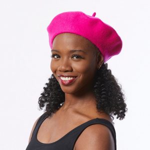 Hot Pink Wool Beret A Classic Retro Style for Winter