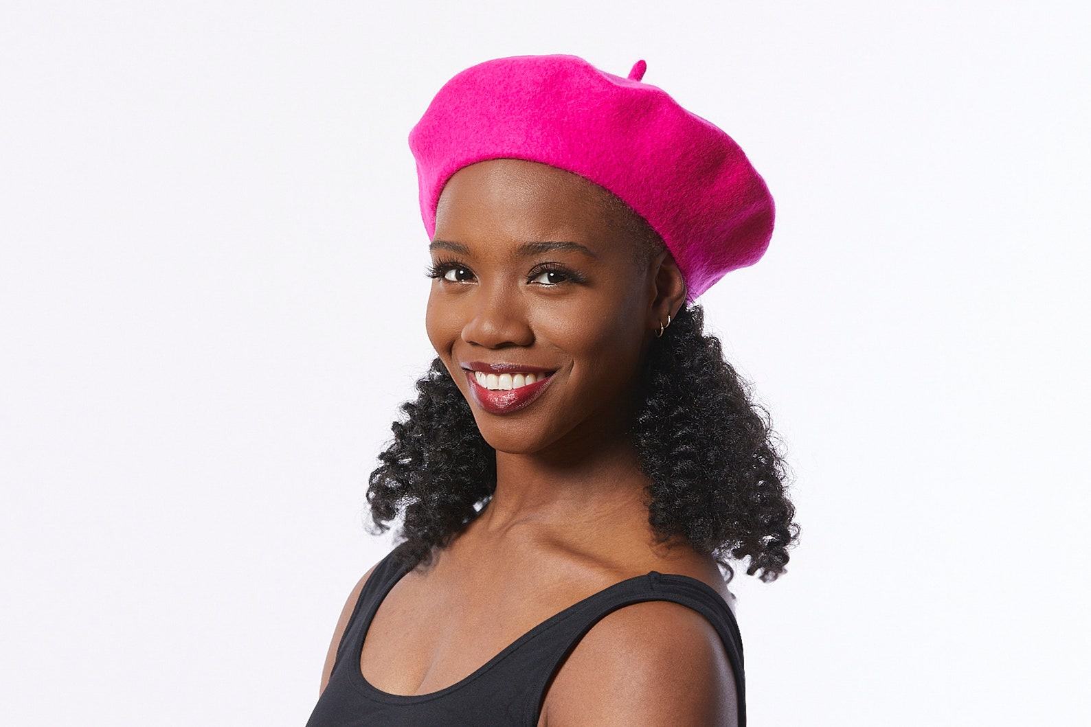 Hot Pink Wool Beret A Classic Retro Style for Winter - Image 2