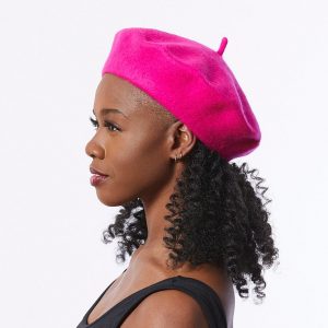 Hot Pink Wool Beret A Classic Retro Style for Winter