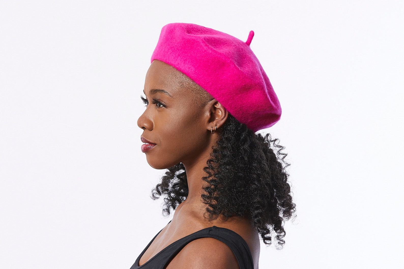 Hot Pink Wool Beret A Classic Retro Style for Winter - Image 3