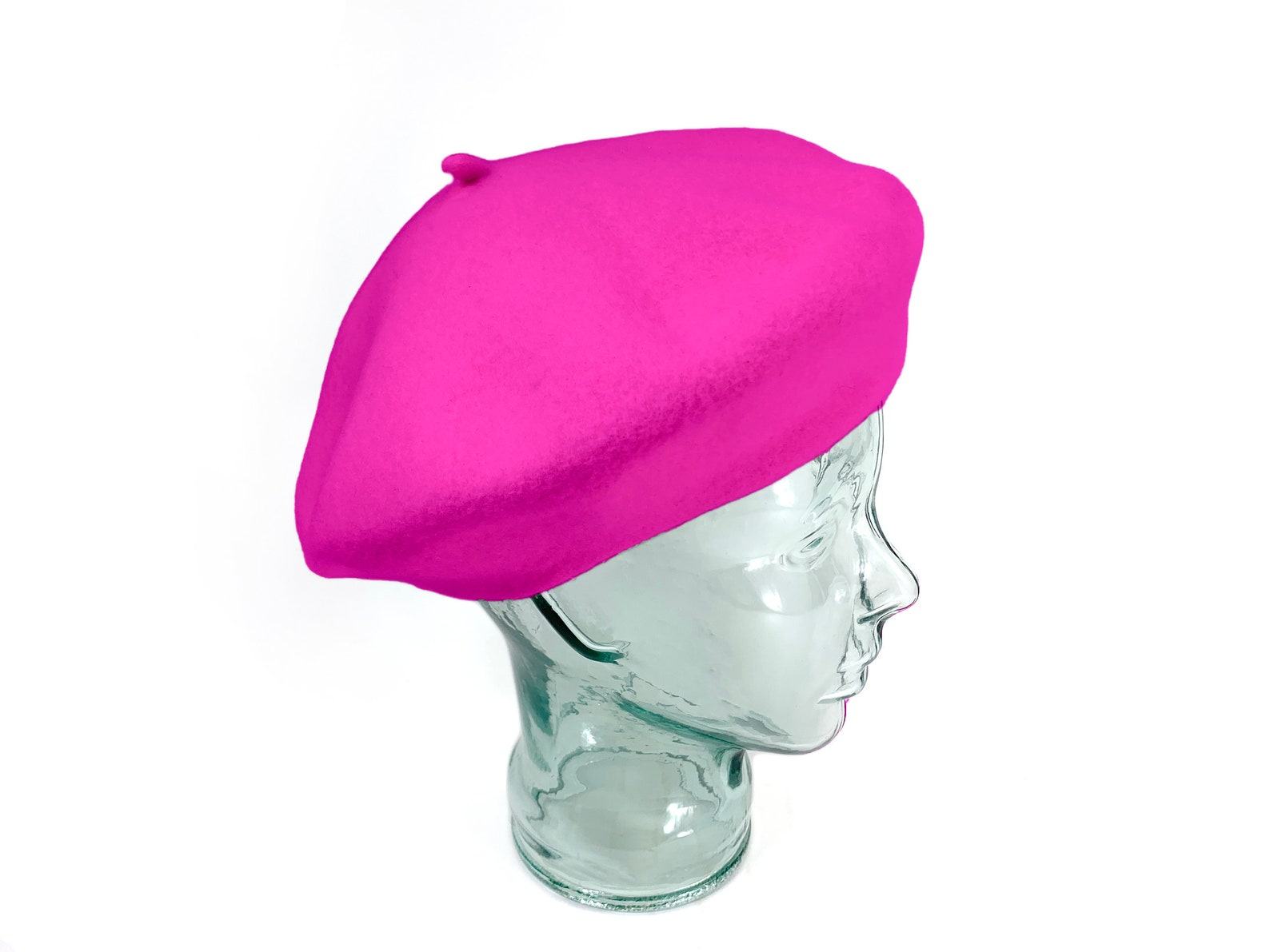 Hot Pink Wool Beret A Classic Retro Style for Winter - Image 4