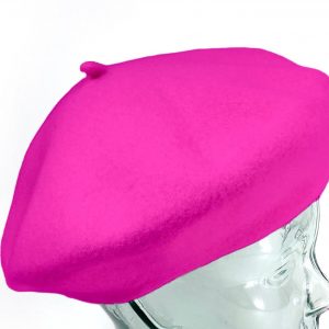 Hot Pink Wool Beret A Classic Retro Style for Winter