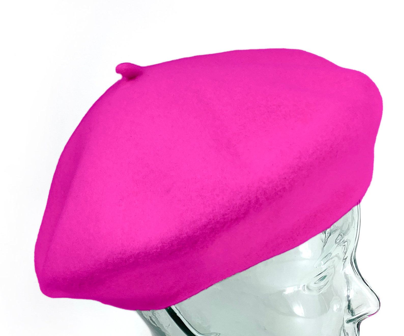Hot Pink Wool Beret A Classic Retro Style for Winter - Image 6