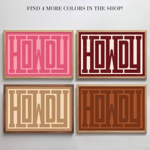 Howdy Typography Art Print Modern Southwestern Wall Decor for a Southern Home