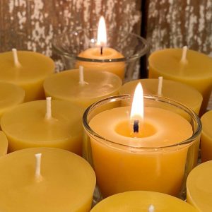 Illuminate Your Home with Nature’s Golden Glow Pure Beeswax Flat Top Votives