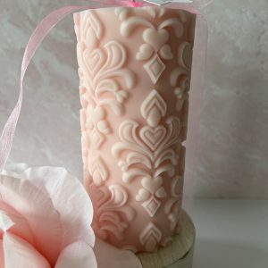 Illuminate Your Home with Timeless Elegance Exquisite Scrollwork Pillar Candle
