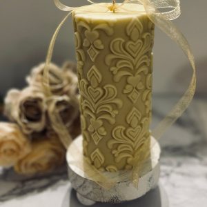 Illuminate Your Home with Timeless Elegance Exquisite Scrollwork Pillar Candle