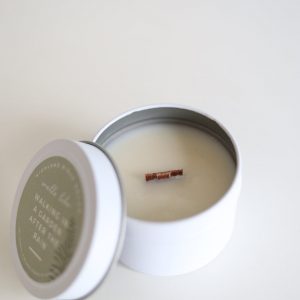 Immerse Yourself in Nature’s Embrace Walking In A Garden After The Rain Candle Tin