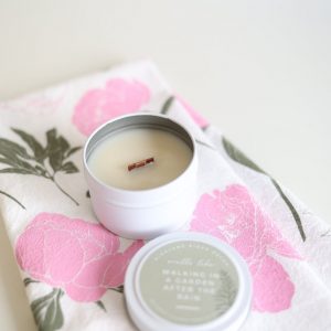 Immerse Yourself in Nature’s Embrace Walking In A Garden After The Rain Candle Tin