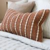 India Rust Textured Stripe Cushion Elevate Your Home Decor with Ethnic Charm