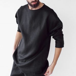 Indulge in Comfort and Style Oversized Linen Sweatshirt for Men