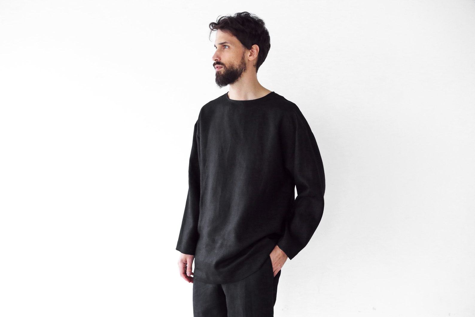 Indulge in Comfort and Style Oversized Linen Sweatshirt for Men - Image 2