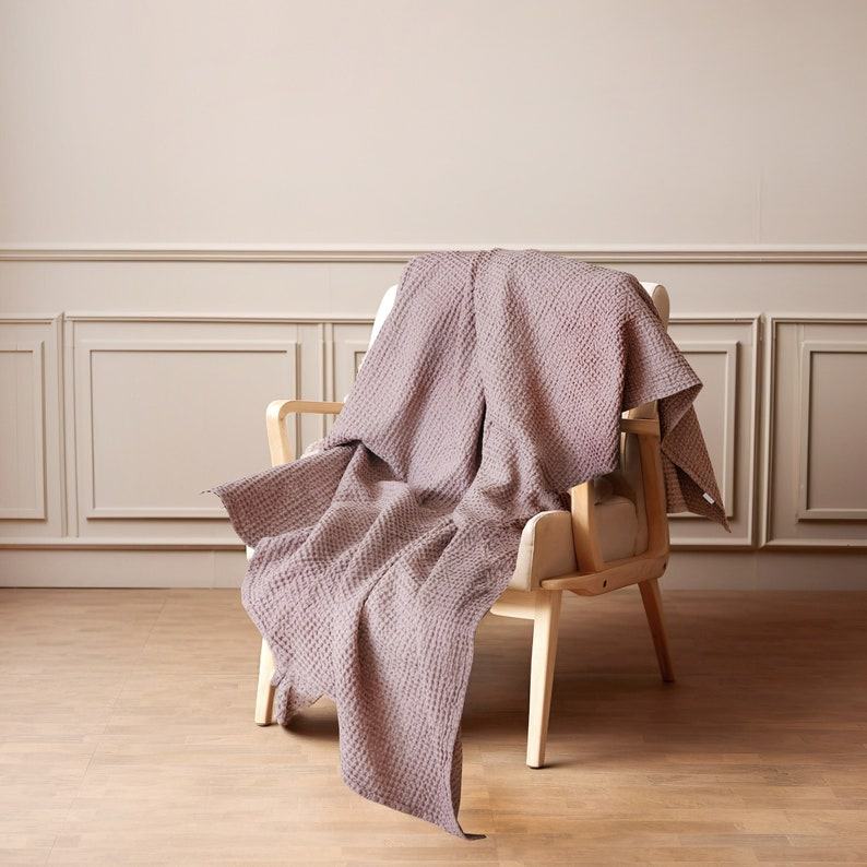 Indulge in Comfort Luxurious Linen Waffle Throw for Home and Baby