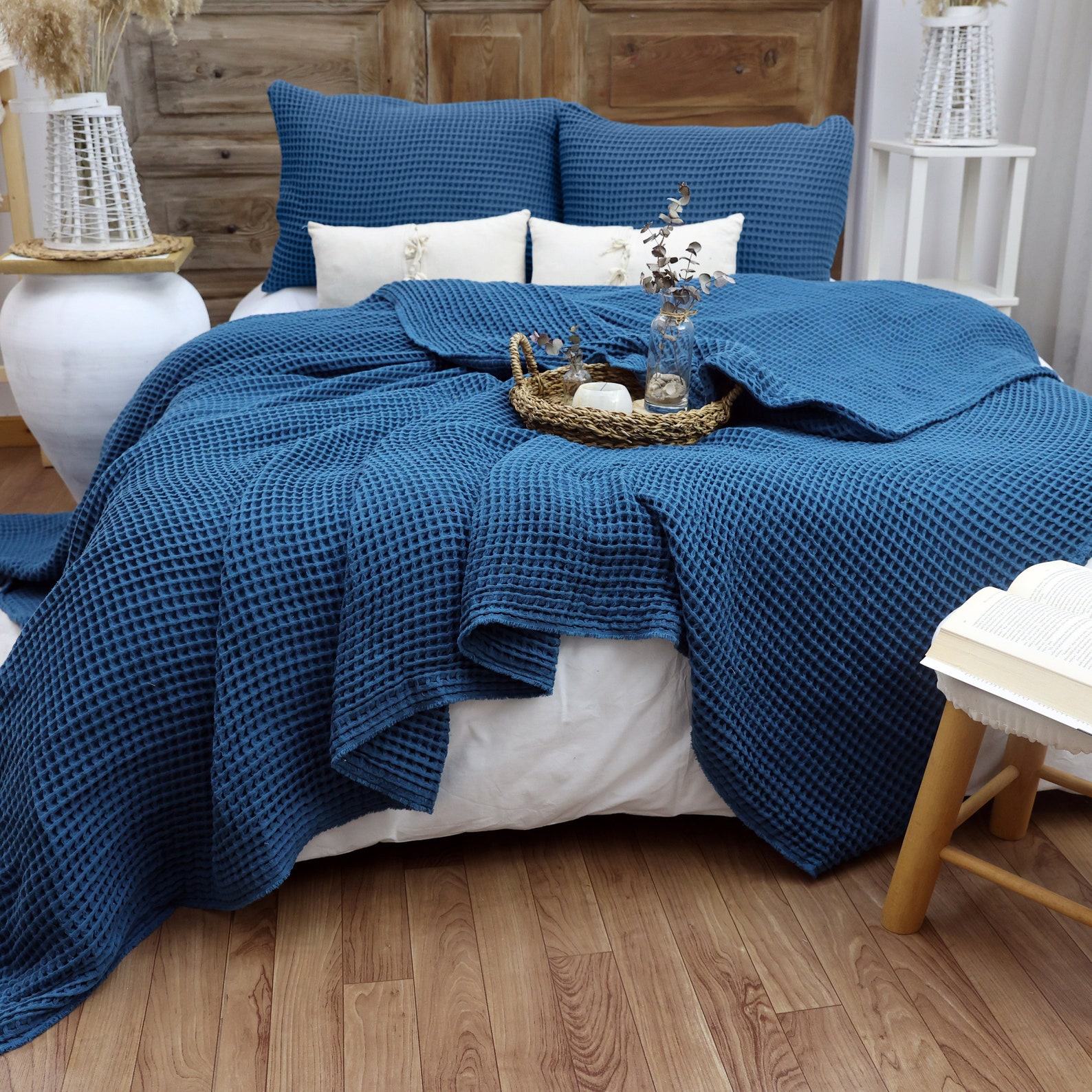 Indulge in Comfort Waffle Cotton Blanket for a Serene Sleep Sanctuary