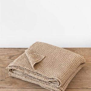 Indulge in Comfort Waffle-Weave Linen Throw for Sofa and Home Decor