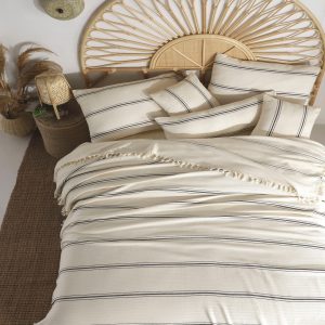 Indulge in Cozy Comfort Wrap Yourself in the Soft Embrace of Our Cotton Cream Turkish Throw Blanket